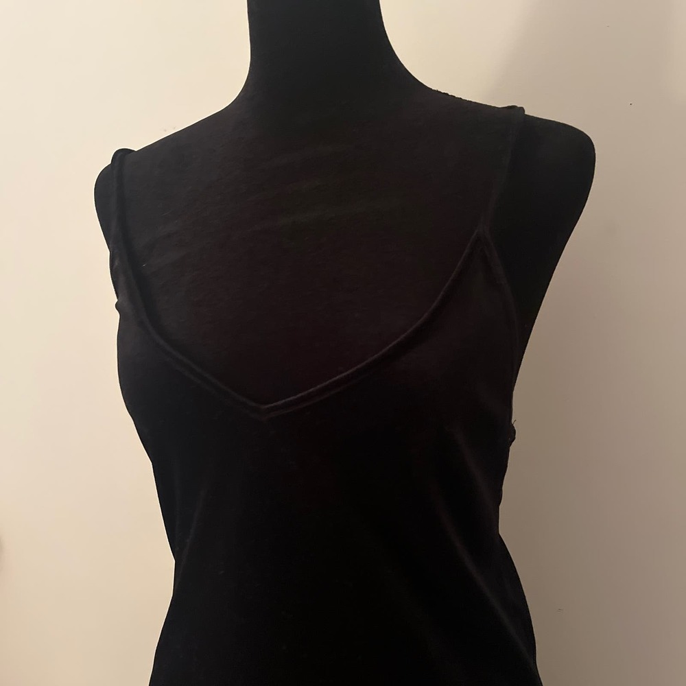 Brandy Melville Black Velvet Slip Dress - S - Picture 2 of 3